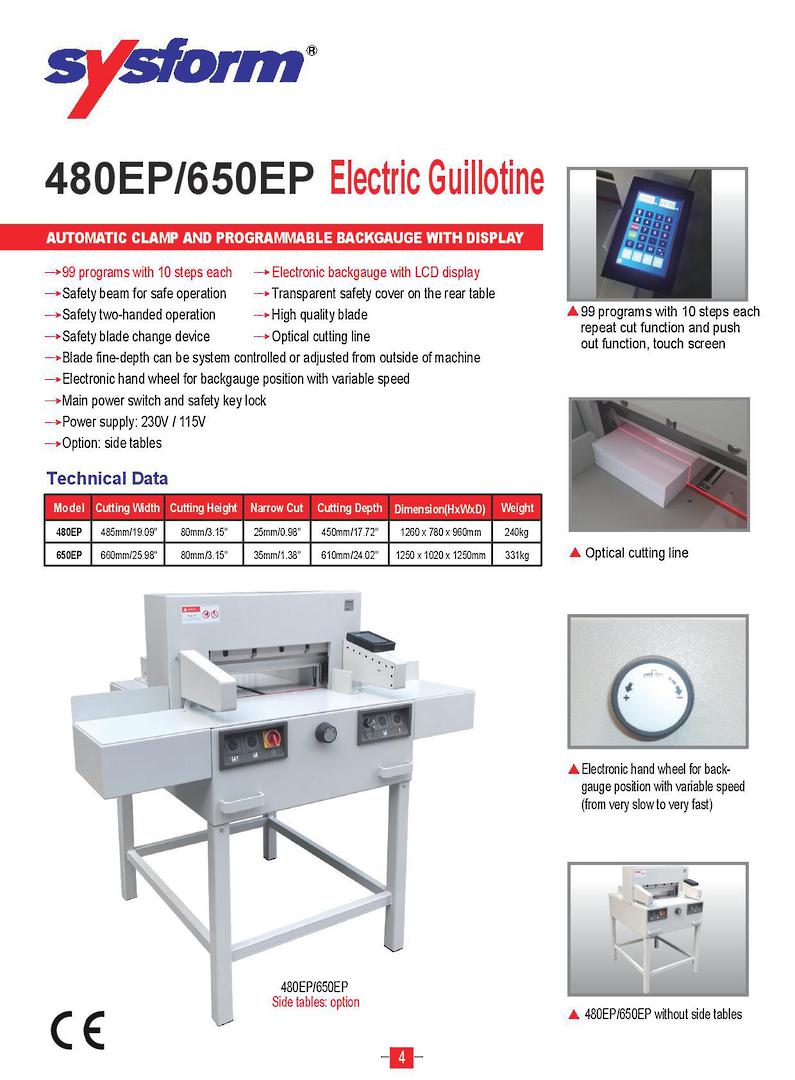 480EP & 650EP Electric Guillotines image 0